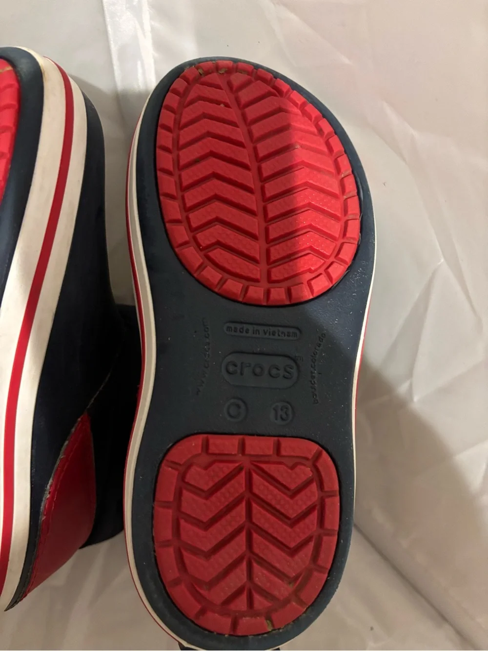 Croc Kids Navy and Red Winter Boots
